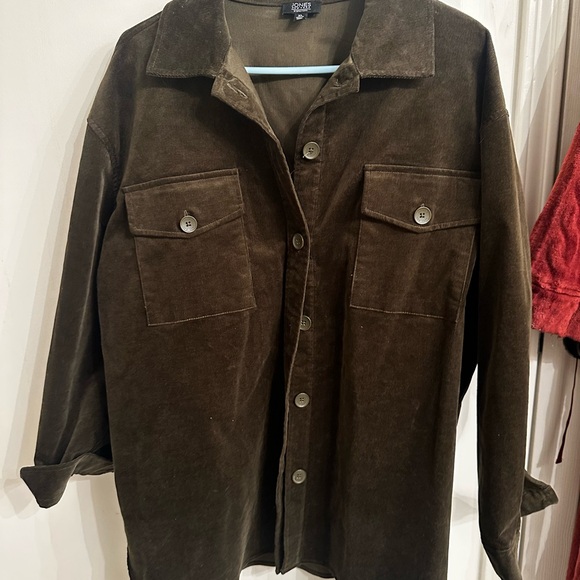 Olive GreenCorduroy Button-Up Shirt - Picture 1 of 1
